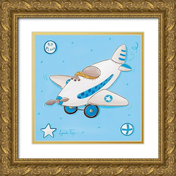 Fays, Lynda 12x12 Gold Ornate Wood Framed with Double Matting Museum Art Print Titled - By plane