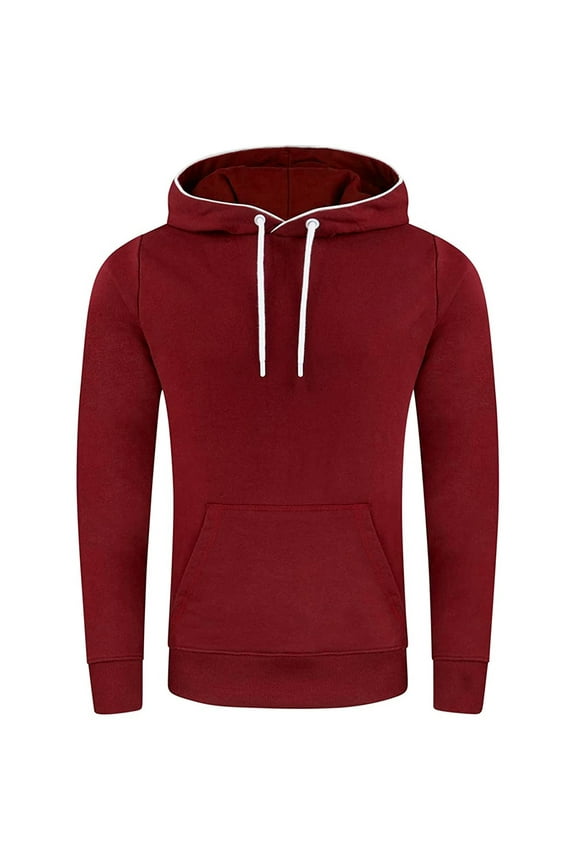 50% off Clear Men’s and Big Men’s V Neck Sweatshirt with Pockets Men's Solid Color Versatile Fashion Casual Sweater Hooded Pullover Thin Sweater Jacket Wine