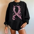 thumbnail image 1 of Fayshow0 Breast Cancer Awareness Accessories Support T-Shirt for Women Women's Round Printed Loose Fitting Sweatshirts Long Sleeve Hoodless Sweatshirts Black, 1 of 4
