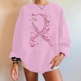 thumbnail image 1 of Fayshow0 Breast Cancer Awareness Accessories Support T-Shirt for Women Women's Round Printed Loose Fitting Sweatshirts Long Sleeve Hoodless Sweatshirts Pink, 1 of 4
