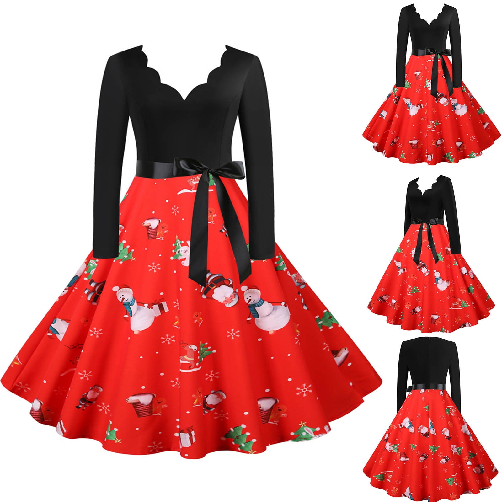Fayshow0 Clearance Under 25 Christmas Dresses for Women Women Vintage