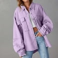 thumbnail image 1 of Fayshow0 Up to 50% off Womens Jean Jackets Cheap $25. Or Less Women's Jean Jacket Frayed Washed Button Denim Jacket With Pockets,Purple S, 1 of 5