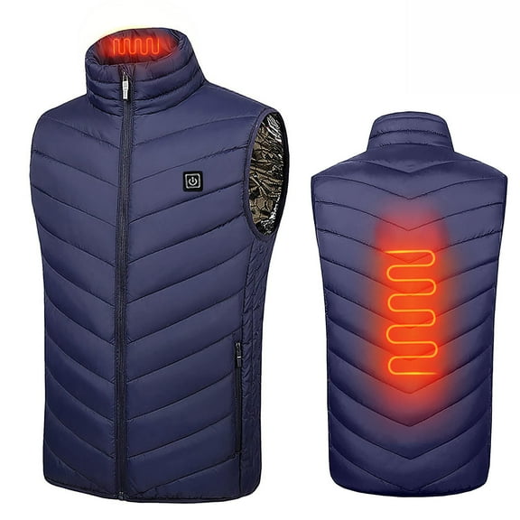 Fayshow0 Washable Lightweight Heated Coat Plus Size Heated Vest For Men And Women Control 2 Heating Vest Heated Jacket Winter Heating Vest,Blue L