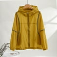 thumbnail image 1 of Fayshow0 Women'S Jacket Lightweight Outwear Light Weight Women'S Summer Solid Color Fashionable Light Breathable Hooded Zipper Sun Protection Long-Sleeved Hooded Casual Coat/Jacket,Yellow, 1 of 6
