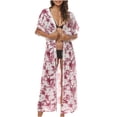 thumbnail image 1 of Fayshow0 Womens Tops Clearance under $5 Beach Cover Ups for Women Plus Women's Fashion Casual Spring and Summer Hollow Out Beach Long Style Cover Ups,Watermelon Red L, 1 of 5