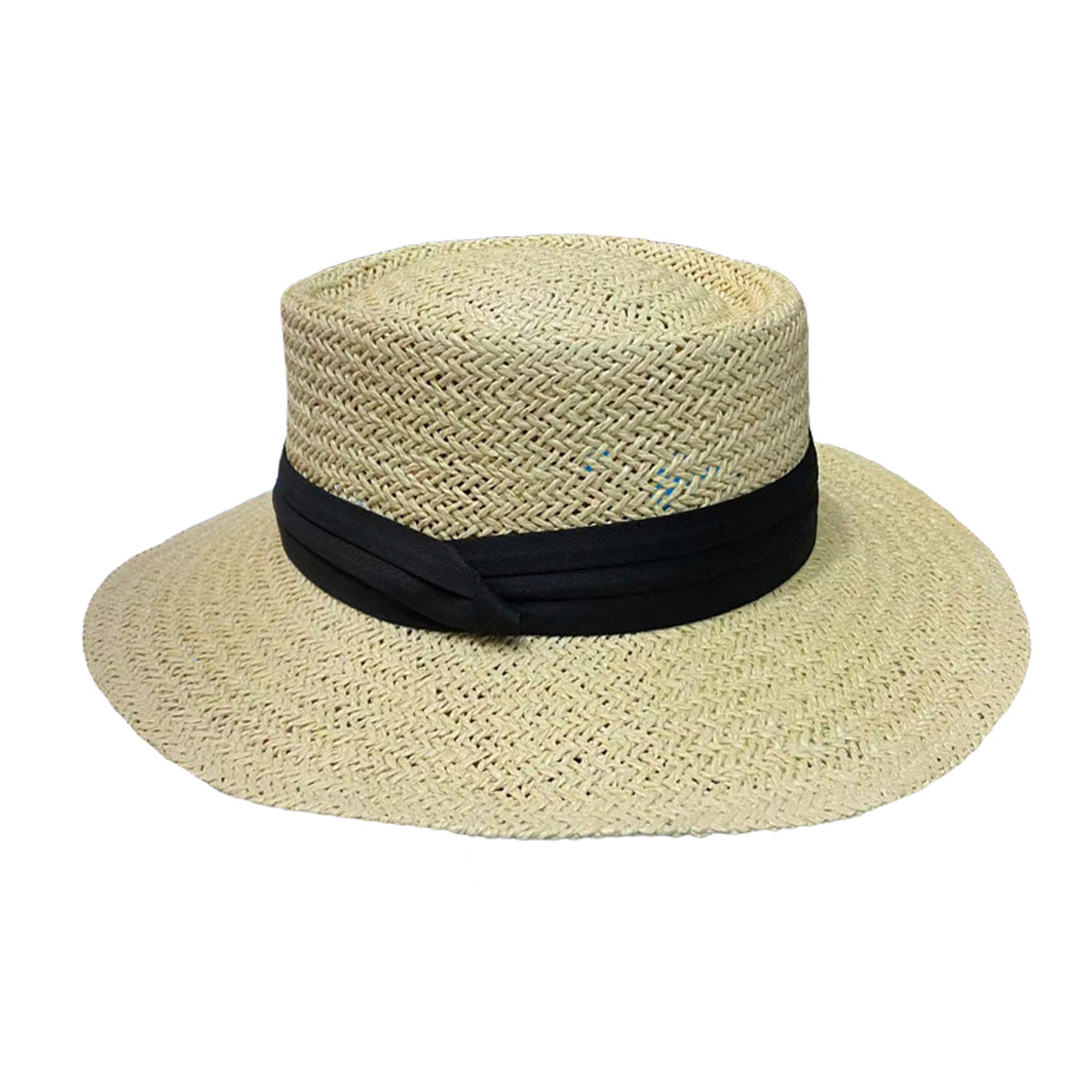 Fayueye Men Women Straw Fedora Hat, Classic Summer Wide Brim Flat Top