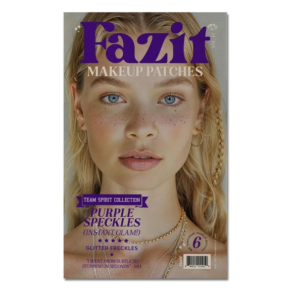 Fazit Glitter Freckle Makeup Patches, Purple Spirit Speckles, 6 Count