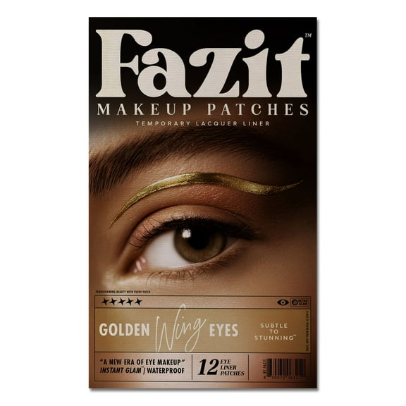 Fazit Gold Glitter Eye Wing Makeup Patches, 12 Count