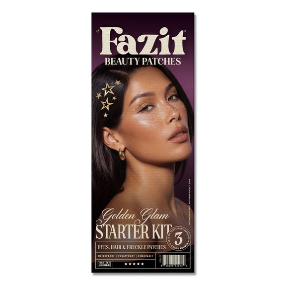 Fazit Golden Glam 3-Pack Beauty Patches for Hair, Eyes, and Freckles