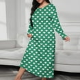 thumbnail image 1 of Fazvaoo Ladies Nightgowns Long Sleeve Long Nightdress Casual Nightgowns(Green,Size S-5XL), 1 of 6