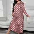 thumbnail image 1 of Fazvaoo Nightgowns for Women Long Sleeve Long Sleepwear Casual Pajama(Pink,Size S-5XL), 1 of 6