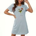 thumbnail image 1 of Fazvaoo Nightgowns for Women Short Sleeve Short Nightgowns Christmas Print Sleepwear(Blue,Size S-XXL), 1 of 3