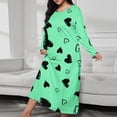 thumbnail image 1 of Fazvaoo Women's Nightgowns Long Sleeve Long Nightdress Casual Nightgowns(Green,Size S-5XL), 1 of 3