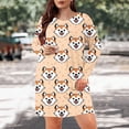 thumbnail image 1 of Fazvaoo Womens Nightgowns Long Sleeve Long Nightgowns Spring Summer Loose Cute Animal Print Print Nightdress(Yellow,Size XL-5XL), 1 of 6