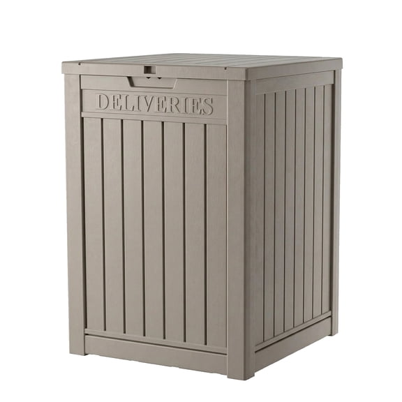 Fazzn Package Delivery Box 57 Gallon with Lockable Secure,Outdoor Package Drop Container Waterproof for Porch Patio and Curbside(Black)/(Brown)
