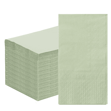 Fbasport 100PCS Disposable Sage Green Cocktail Napkins,Green Paper Hand Towels,Decorative Bathroom Napkins Guest Disposable,Paper Hand Towels for Guests Holiday Wedding Baby Shower Birthday Party