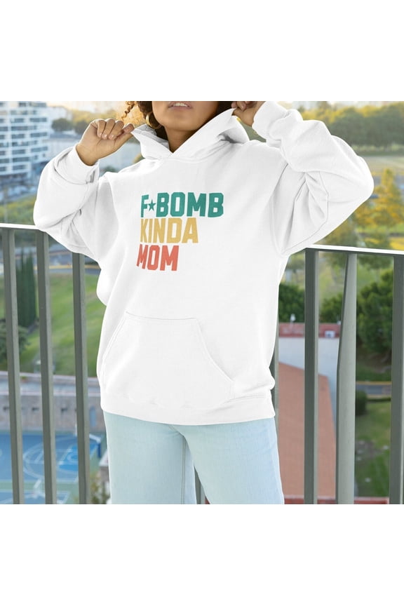 Fbomb Mom Hoodie Funny Gift For Christmas Oversized Moms Sweatshirt Fbomb Designs Mothers Day Present from Son Anniversary Husband Birthday