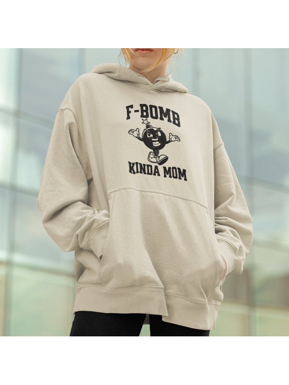 Fbomb Mom Hoodie Funny Gift For Christmas Oversized Moms Sweatshirt Fbomb Designs Mothers Day Present from Son Anniversary Husband Birthday