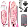thumbnail image 1 of Fbsport Inflatable Paddle Board SUP, Flower System Stand Up Board with Fins Accessories Backpack Pump,Coral Powder, 1 of 8