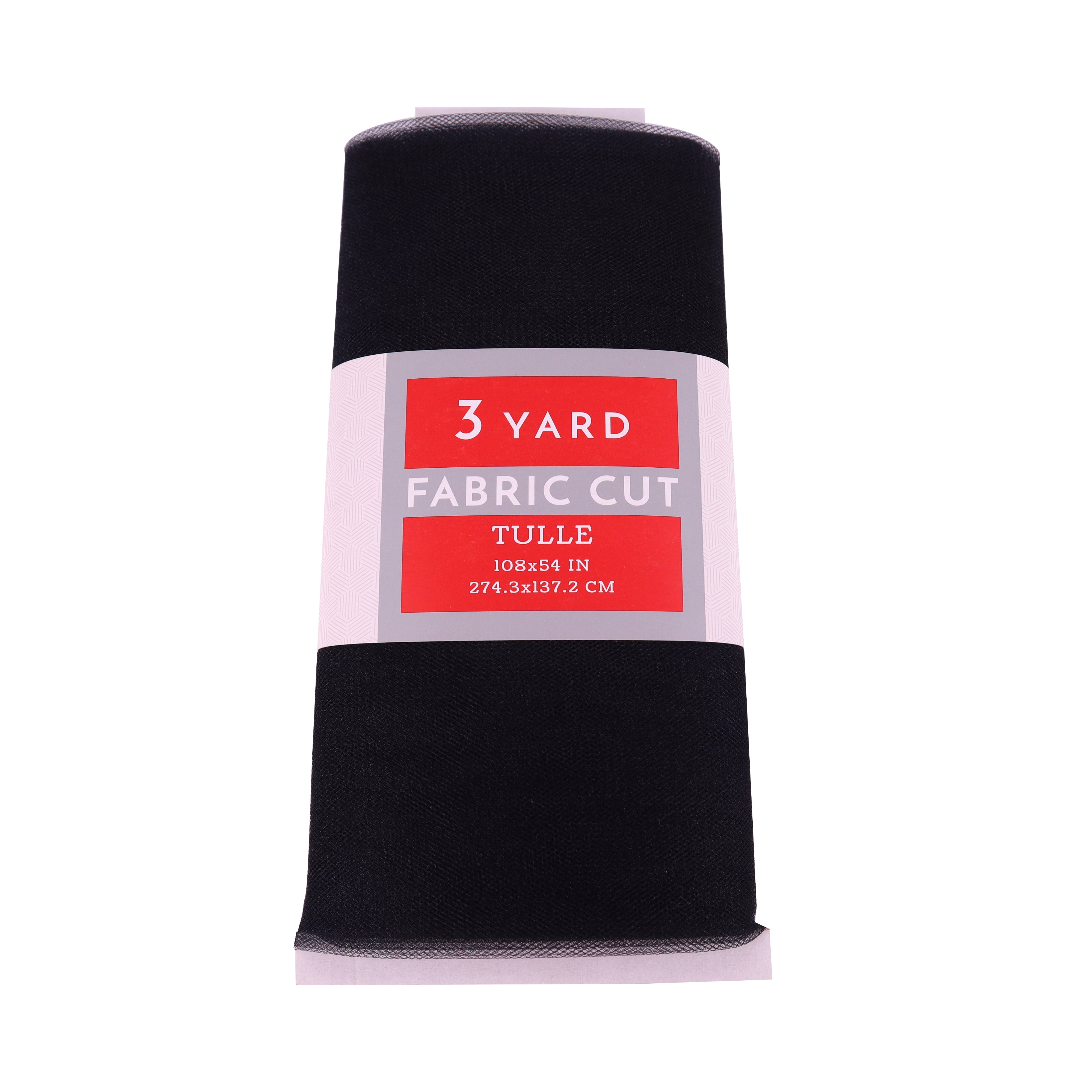 3 Yard Cut Sparkle Tulle Fabric, Black, 54" Wide for Apparel & Crafting, by Fuzhou
