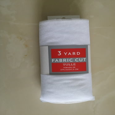 Fc 54"*3yd sparkle precut tull fabric white,100% nylon