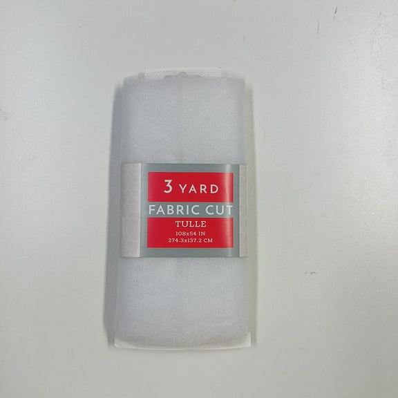 3 Yard Cut Sparkle Tulle Fabric, White, 54" Wide for Apparel & Crafting, by Fuzhou
