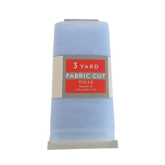 3 Yard Cut Sparkle Tulle Fabric, Light Blue, 54" Wide for Apparel & Crafting, by Fuzhou