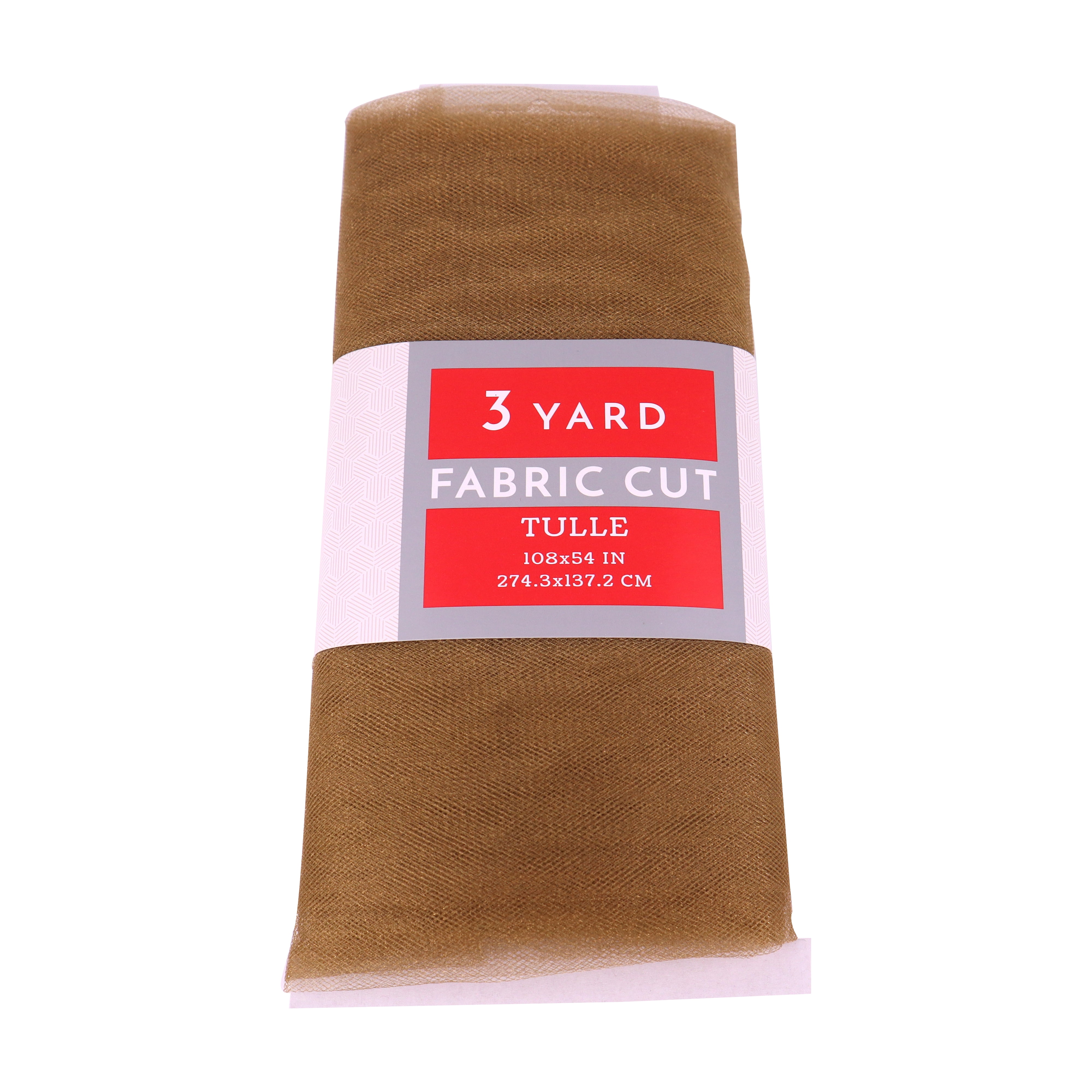 3 Yard Cut Sparkle Tulle Fabric, Antique Gold, 54" Wide for Apparel & Crafting, by Fuzhou