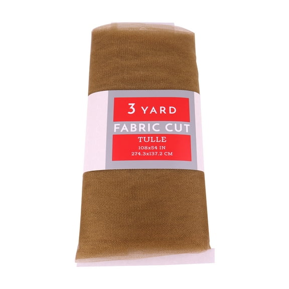 3 Yard Cut Sparkle Tulle Fabric, Antique Gold, 54" Wide for Apparel & Crafting, by Fuzhou