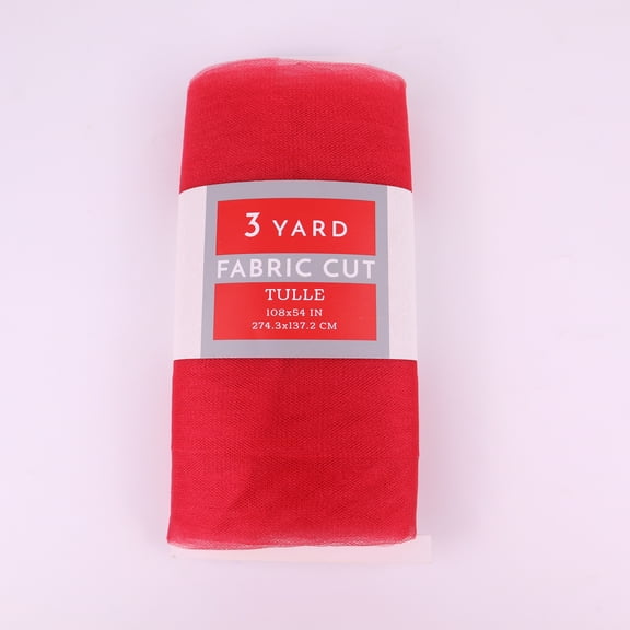 3 Yard Cut Sparkle Tulle Fabric, Poppy, 54" Wide for Apparel & Crafting, by Fuzhou