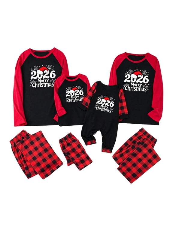 Christmas Family Pajamas Sets, 2026 Merry Christmas Family Matching Pajamas Xmas Holiday Sleepwear Pjs