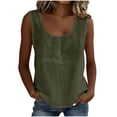 thumbnail image 1 of FchengtaiS Cotton Linen Tank Tops for Women Floral Embroidered U Neck Sleeveless Shirts Summer Casual Loose Boho Blouses, 1 of 6