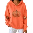 thumbnail image 1 of FchengtaiS Fall Pumpkin Printed Hoodies for Women Long Sleeve Fleece Sweatshirt Halloween Thanksgiving Pullovers Tops, 1 of 6