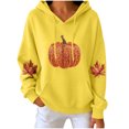 thumbnail image 1 of FchengtaiS Fall Pumpkin Printed Hoodies for Women Long Sleeve Fleece Sweatshirt Halloween Thanksgiving Pullovers Tops, 1 of 6