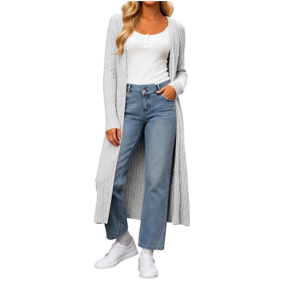 FchengtaiS Long Cardigan Sweaters Women Trendy Open Front Sweater Coat Soft Knit Duster Tops