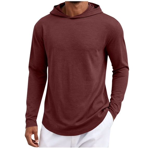 FchengtaiS Men's Athletic Fast Drying Hoodies Long Sleeve Sun Protection Lightweight Pullovers Running Gym Workout