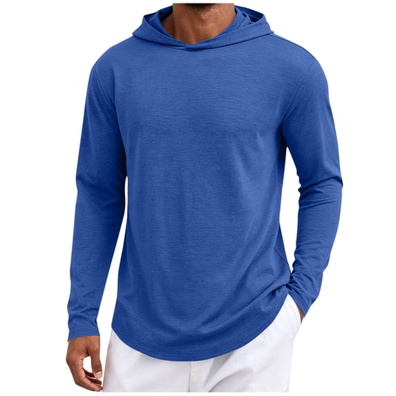 FchengtaiS Men's Athletic Fast Drying Hoodies Long Sleeve Sun Protection Lightweight Pullovers Running Gym Workout