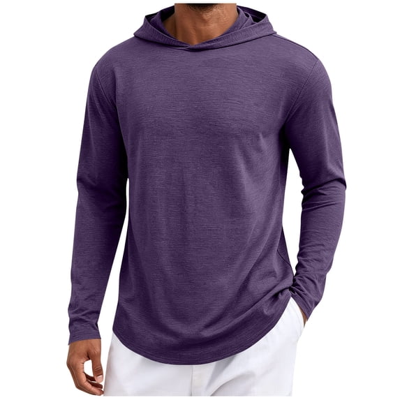 FchengtaiS Men's Athletic Fast Drying Hoodies Long Sleeve Sun Protection Lightweight Pullovers Running Gym Workout