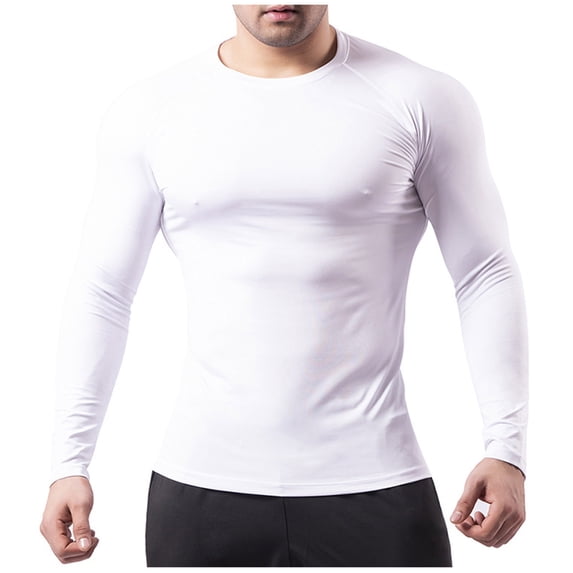 FchengtaiS Men's Athletic Workout Shirts Long Raglan Sleeve Crew Neck T-Shirts Breathable Undershirts for Gym Running