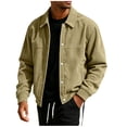 thumbnail image 1 of FchengtaiS Men's Button Down Shacket Long Sleeve Turndown Collar Lightweight Jackets Fall Outerwear with Pockets, 1 of 4