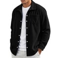 thumbnail image 1 of FchengtaiS Men's Corduroy Button Down Shackets Lapel Collar Long Sleeve Textured Shirts Jacket Fashion Casual Daily Outerwear, 1 of 6