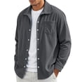 thumbnail image 1 of FchengtaiS Men's Corduroy Button Down Shackets Lapel Collar Long Sleeve Textured Shirts Jacket Fashion Casual Daily Outerwear, 1 of 5