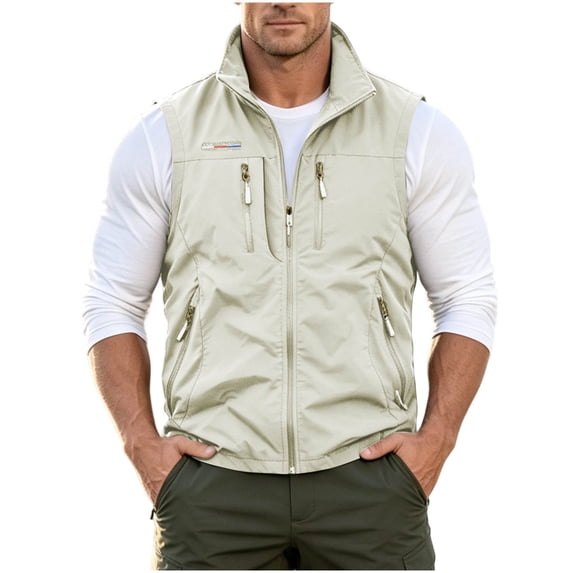 FchengtaiS Men's Fishing Vest Utility Lightweight Outdoor Cargo Vests for Travel Safari Photo with Multi Pockets