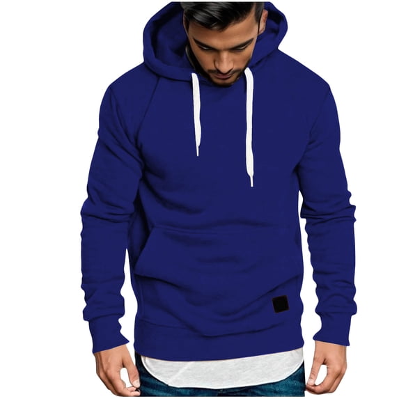 FchengtaiS Men's Fleece Hoodies Drawstring Long Sleeve Sweatshirts Casual Athletic Warm Pullovers for Fall Winter with Pocket