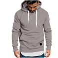 thumbnail image 1 of FchengtaiS Men's Fleece Hoodies Drawstring Long Sleeve Sweatshirts Casual Athletic Warm Pullovers for Fall Winter with Pocket, 1 of 5