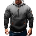 thumbnail image 1 of FchengtaiS Men's Gradient Cargo Hoodies Long Sleeve Half Zip Hooded Sweatshirts Casual Fashion Outdoor Pullover Tops with Pockets, 1 of 5