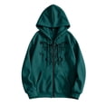 thumbnail image 1 of FchengtaiS Men's Graphic Print Fleece Hoodie Jacket Full Zip Long Sleeve Coat Gothic Fashion Streetwear with Kangaroo Pocket, 1 of 6
