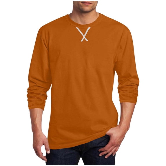 FchengtaiS Men's Long Sleeve Crew Neck Shirts Minimal Cross Graphic T-Shirts Fashion Spring Fall Pullover Tops