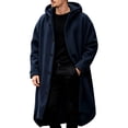 thumbnail image 1 of FchengtaiS Men's Long Trench Coat Long Sleeve Single Breasted Hooded Overcoat Fall Winter Warm Jakcets, 1 of 7