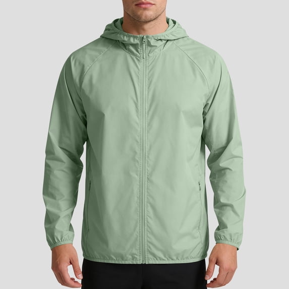 FchengtaiS Men's UPF 50+ Sun Protection Hoodie Jacket Full Zip Light Long Sleeve Fishing Shirts Outdoor Hiking Rash Guard Hooded T-Shirts